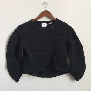 Urban Outfitters: knit crop top - black stripes